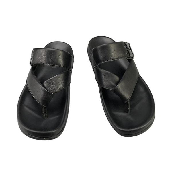 Herr Läder Topplager Nappa Casual Flip-flops Bekväma Sandaler 44