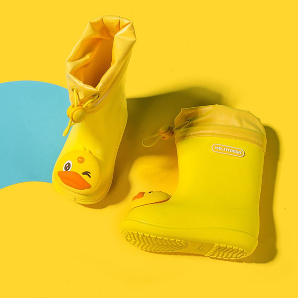 Lasten sarjakuva PVC-kumiset vedenpitävät saappaat, muodikas Clas Yellow 180
