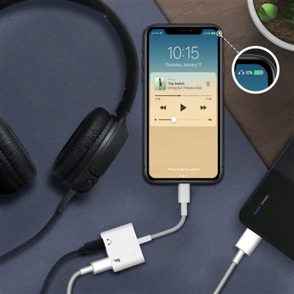Audio / Laddningsadapter Lightning till Lightning och Jack 3,5 mm F