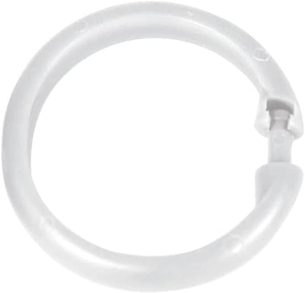 [LCS]Sæt med 12 hvide gardinringe, store, hvide, plastik, 5 x 5 cm