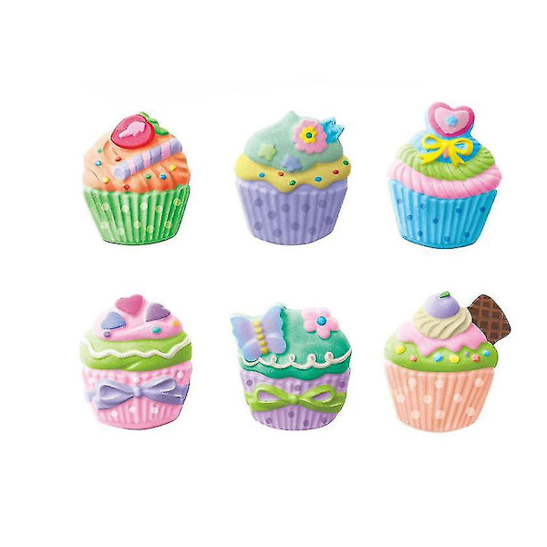 Mini Gipsfigur Målningsset för Barn Kreativt DIY Flerfärgs Graffiti Set cake