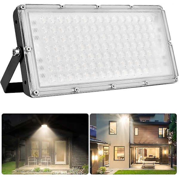100W LED belysning, vandtæt spotlight sikkerhedslys, super kraftig arbejdslys væglampe til have, garage, kolde og varme farver