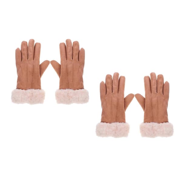Dame Touch Screen Handsker Vinterhandsker til Kvinder 2 Par Brun Hold Varm