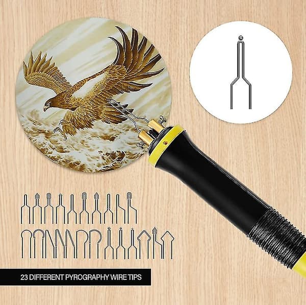 [LCS] Pyrography Wood Burning Kit Wood Burner Tool Dual Pen 60w Upgraded Adjustable Pyrography Machine