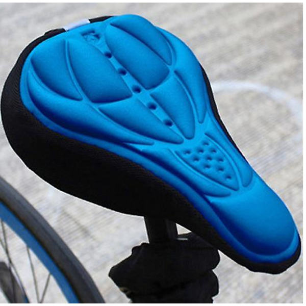 Nytt 3D Mjukt Cykelsadelöverdrag Bekväm Sadel för Cykling blue