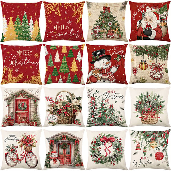 Juleputetrekk sengepute sofapute firesett 45*45cm
