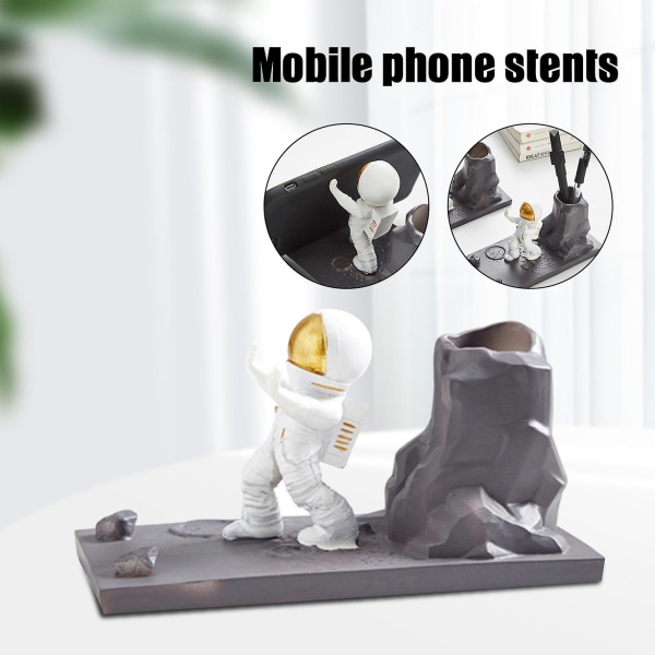 Astronaut Shape Pennhållare För Mobiltelefon Praktisk Skrivbordsdekoration Nordisk Personlighet Heminredning