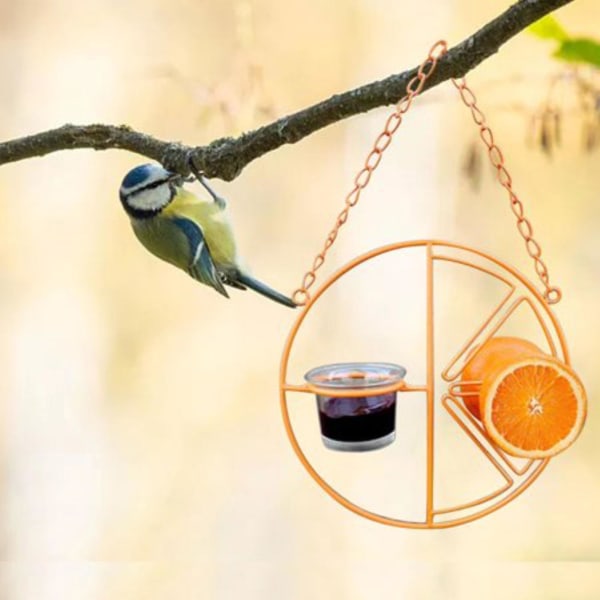 Orange feeder hängande fågelmatare utomhus clementin fågelmatare
