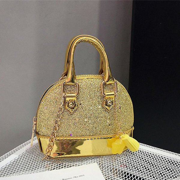 Trendikäs lasten glitter-olkalaukku, pieni tyttöjen crossbody-käsilaukku Golden