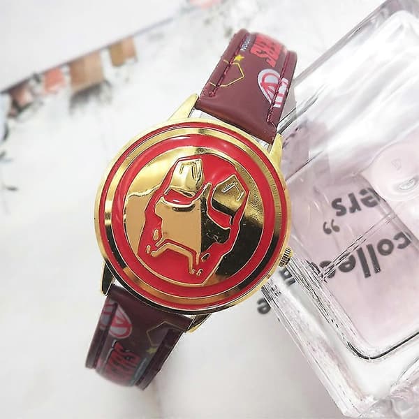 [LCS]Superhjälte Captain America Iron Man Marvel Avengers Barn Flip Case Klocka Kvarts Klocka Iron Man