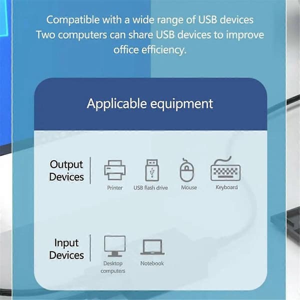 2 porte USB2.0 Hub USB-switch printerdeler To computere deler en USB-enhed 2 ind 1 ud USB-splitter Del U-disk Black