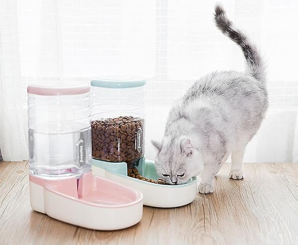 [LCS]Automatisk kæledyrsfoderautomat, drikkefontæne pink feeder