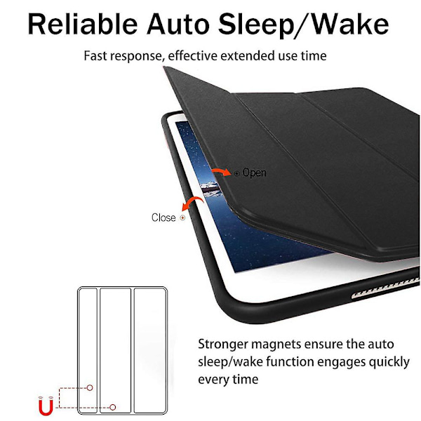 Smartfodral för iPad 9,7 tum, Lätt Smart Cover med Auto Black