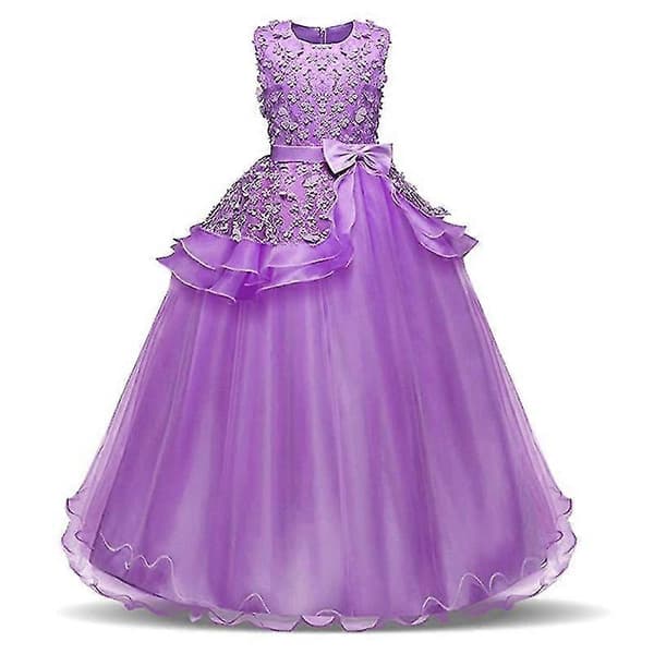 [LCS] Jentenes festprinsessekjoler, ballkjole, lilla 150cm