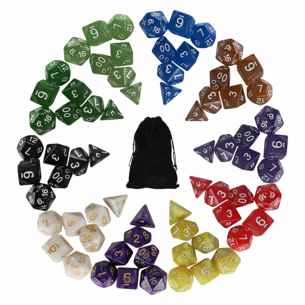 70 st Polyedriska Tärningar Set Kompatibelt med Dungeons & Dragons Dnd Mtg Rpg D4-d20 Spel