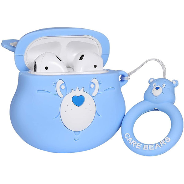 Sødt Etui til Airpod 2/1, Sjovt Blødt Cover med Tegneseriefigurdesign Blue