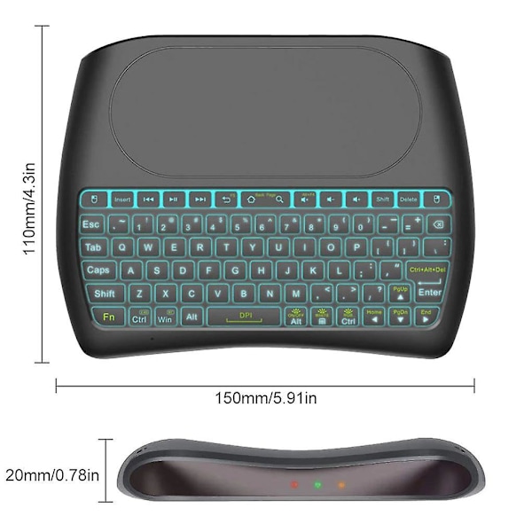 Qwert Mini Trådlöst Rese-Tangentbord Bluetooth för iPad Pro 2020 8:e 7:e 6:e Tangentbord