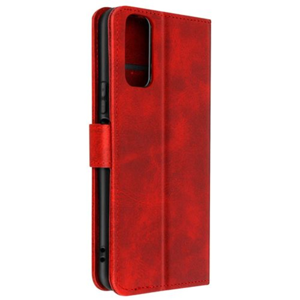 Kotelo Vivo Y20s:lle, lompakko, videoteline, magneettisuljenta, punainen