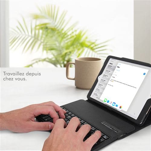 [LCS]Svart skyddsfodral med franskt Azerty Bluetooth-tangentbord kompatibelt med