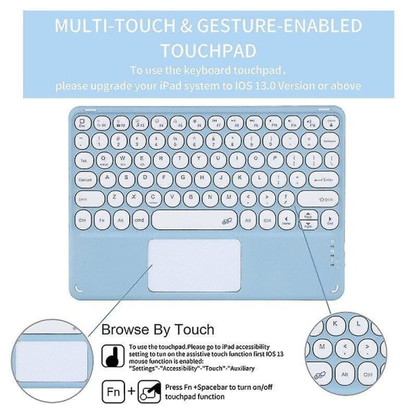 Rund Tangentbord Fodral Bluetooth Tangentbord Fodral För 2020 ipad a