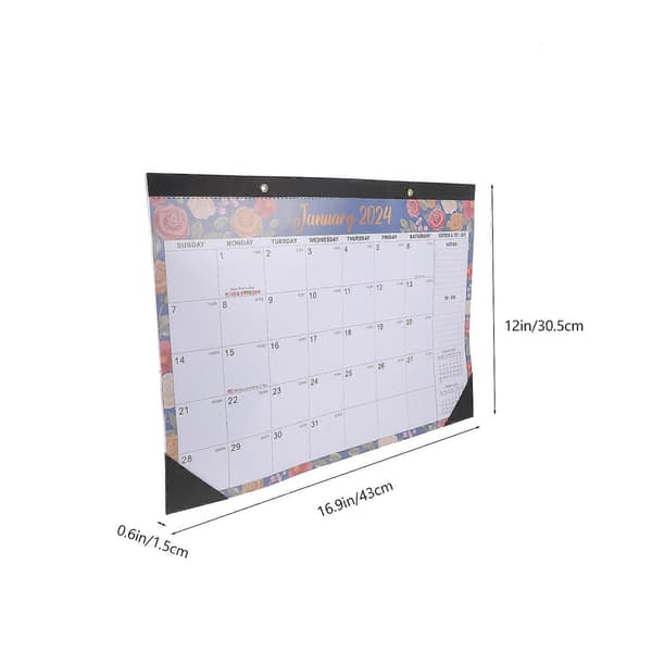 Engelsk 2024 Kalender Hengende Kalender for Kontorbruk 1 stk