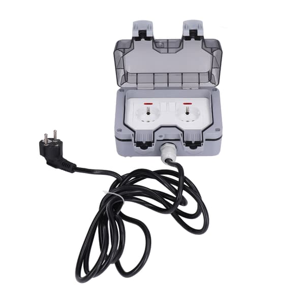 [LCS]Outdoor Double European Socket IP66 Waterproof Wall Socket 250V 16A
