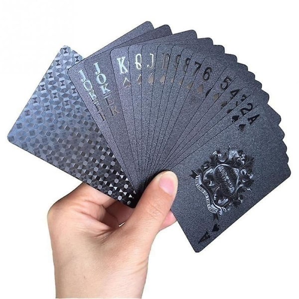 Coola svarta foliepokerspelkort, vattentät kortlek black