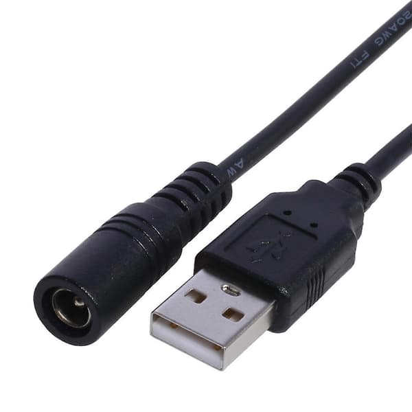 USB til DC-strømkabel, DC5.5x2.1mm hun USB han DC5V strømforsyning opladningsadapterkabel til USB-blæser/højttaler Multicolor