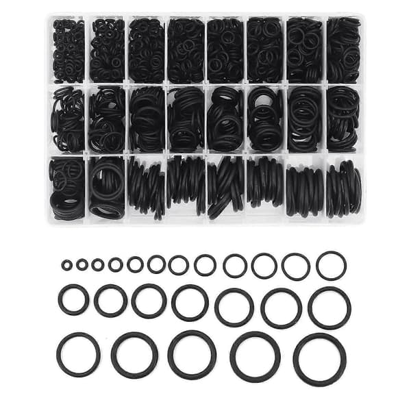 O-ringsæt, 1200 stk. 24 størrelser O-ringsæt sortiment gummipakning O-ringe