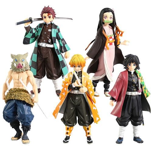 [LCS]Sæt med 5 stk. Demon Slayer figurer Tanjirou Nezuko Ze