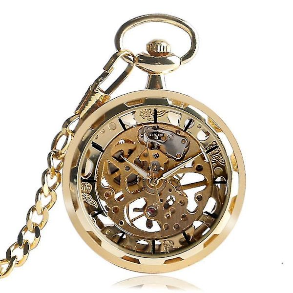 Deffrun Guld Fodral Present Handuppdrag Mekanisk Klocka Utan Lock Fickur