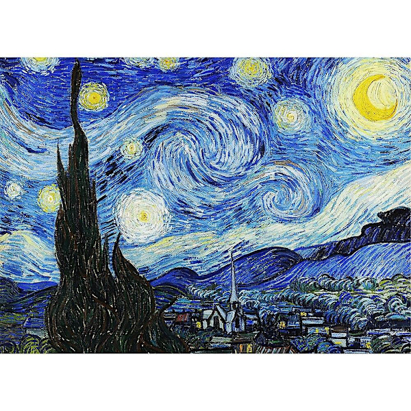 Puslespill Van Gogh Stjernenatt Papir Montering Maleri Puslespill Leker