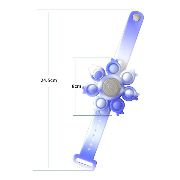 Mustekala Pyörivä Pomppiva Fidget Spinner Lelu Anti Stress Rannekoru Valo Lapset Blue