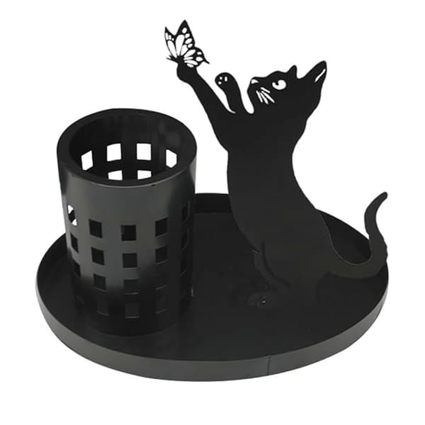 Legende design paraplyholder i metal til katte- og sommerfuglelskere
