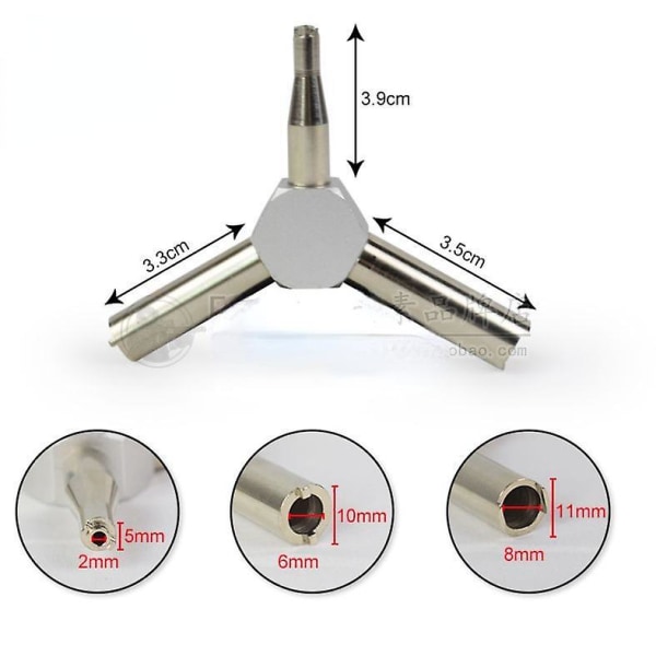 P1/p4/1911/2011 Utomhusleksaker Inlopps- och utloppsventil Nyckel Demontering Triangelverktyg