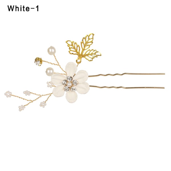 Hårkammar Blomma Hårnål Brudklämmor VIT 1 vit vit white 1