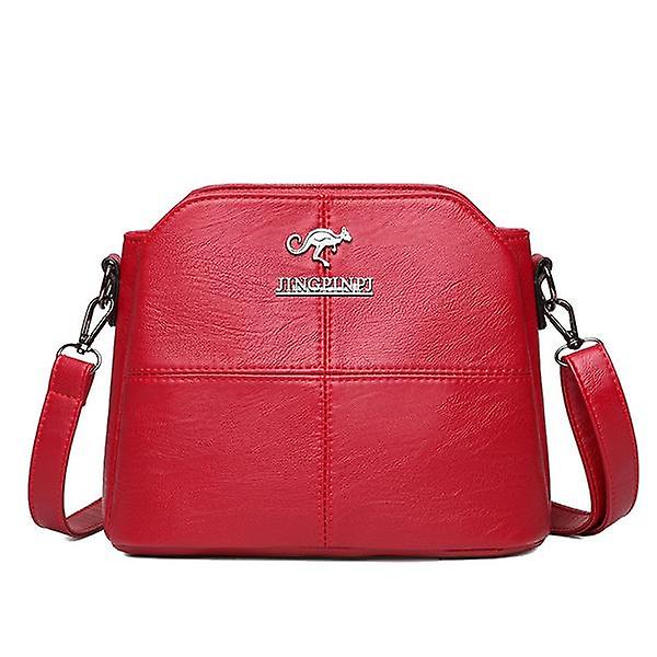 Ny Design Dam Axelväska Lyx Designer Damväska PU Läder Messenger Väskor (röd)