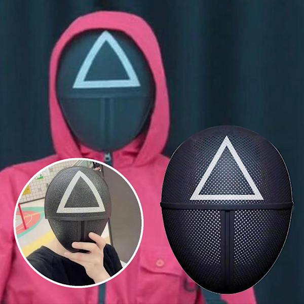 Tv Squid Game Sort Maske Cosplay Runde Seks Firkant Cirkel Trekant Hjelm Masker