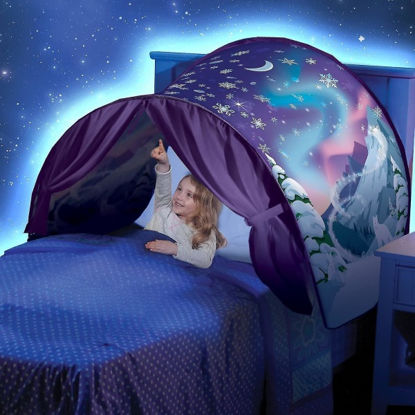 Kids Dream Bed Tent, Winter Woderland Pop-up Bed Tent Winter Wonderland