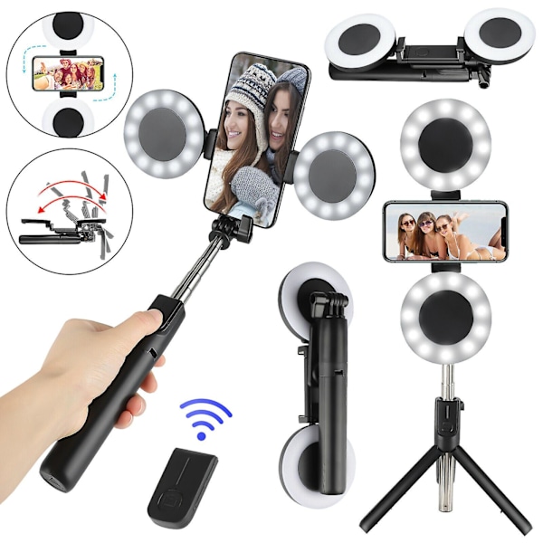 Selfie-tikku puhelinpidikkeellä With Two Ring Light