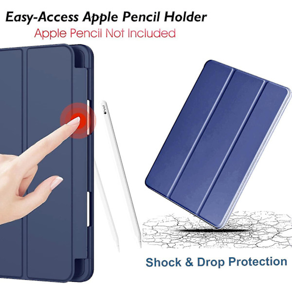 Cover til Ipad Air 4. generation 2020 med penholder, Ipad Air4 10,9 tommer cover, Stødsikkert Smart Shell Blue