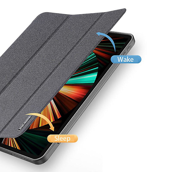 Fodral för Ipad Pro 12.9 2021 5:e generationen med pennhållare och automatisk sömn/väckning Black