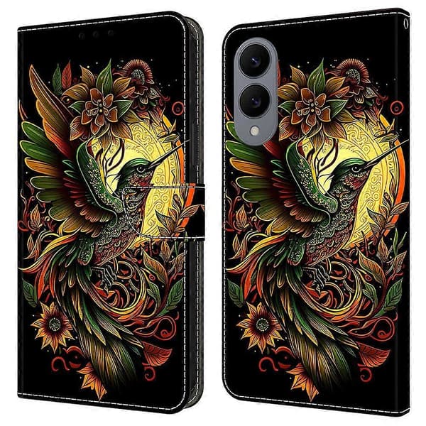 [LCS]För Samsung Galaxy S25 Edge Läderfodral Mönstertryck Plånboksställ Flip Telefonfodral Multicolor Lark
