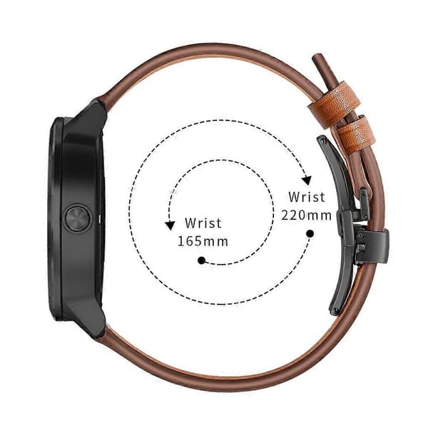 [LCS]20mm Top-layer koskind ægte læder urrem erstatning til Garmin Vivoactive 3 Vivom Multicolor Black+Brown