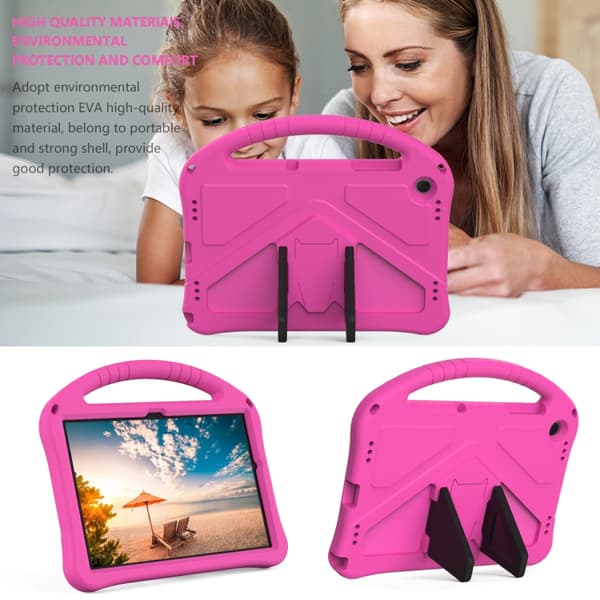 [LCS]Samsung Galaxy Tab A9+ / A11+ EVA Iskunkestävä Kotelo Jalustalla Rosaröd