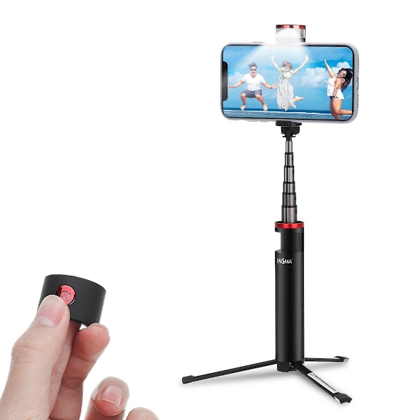 Insma ins-10 all-in-one LED-täyttövalo selfie-tikku, jatkettava b