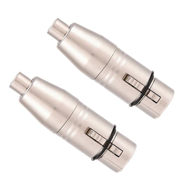 2 stk. 3-benet XLR hunstik til RCA hunstik mikrofonstikadapter