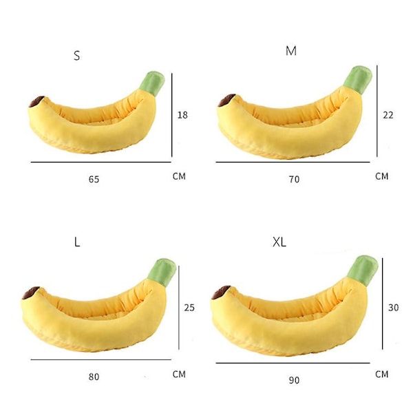 Hundeseng Katteseng Kæledyrsseng Komfortabel Og Vaskbar I Bananform XL