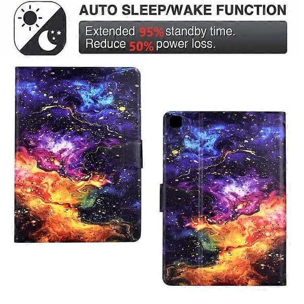 Stativ Etui til iPad 10.2 (2020/2019)/ Air 10.5 tommer (2019) Mønstertryk Tablet Læder Cover med Auto Vågn/Sov Nebula
