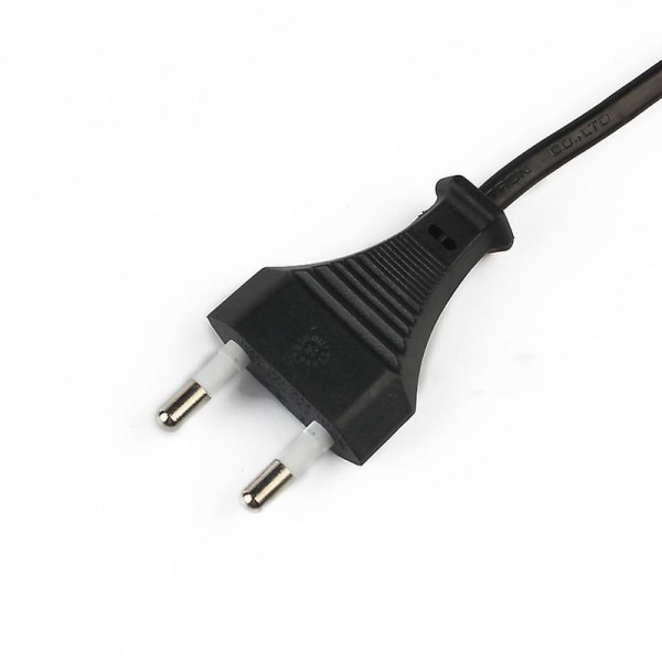 2 m power 1,5 kvadratisk (svart) Europeisk standard Ac220v-250v 2,5a kabel med Eu-kontakt 2-stift Lämplig för datorer, tv-skärmar, dvd-skivor, skannrar, prin